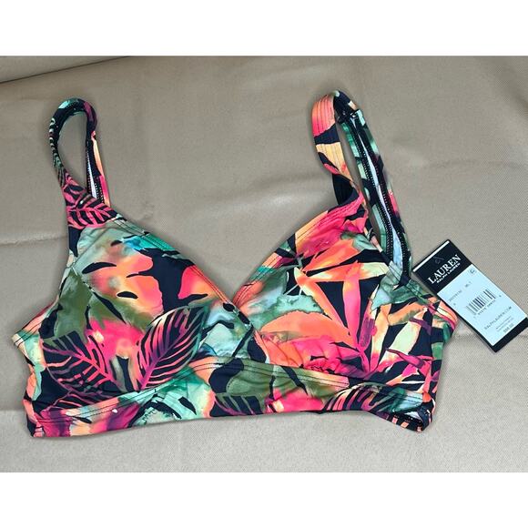 Ralph Lauren Midnight Tropical Surplice Bikini Top 4 NWT - Picture 4 of 5